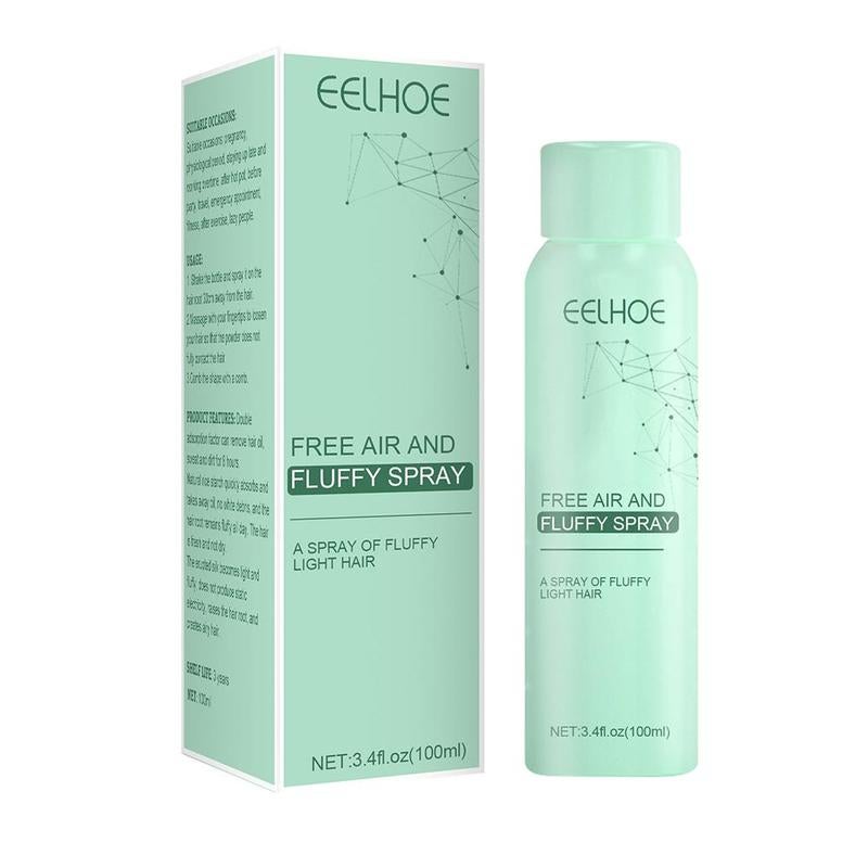 Fluffy, refreshing, no-wash, oil-controlling hair and bangs dryer spray for men and women, no water required, airy feel.